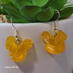 Handcrafted Gelatin Mouse Ears Dangle Drop Earrings NEW Fashionable Lightweight